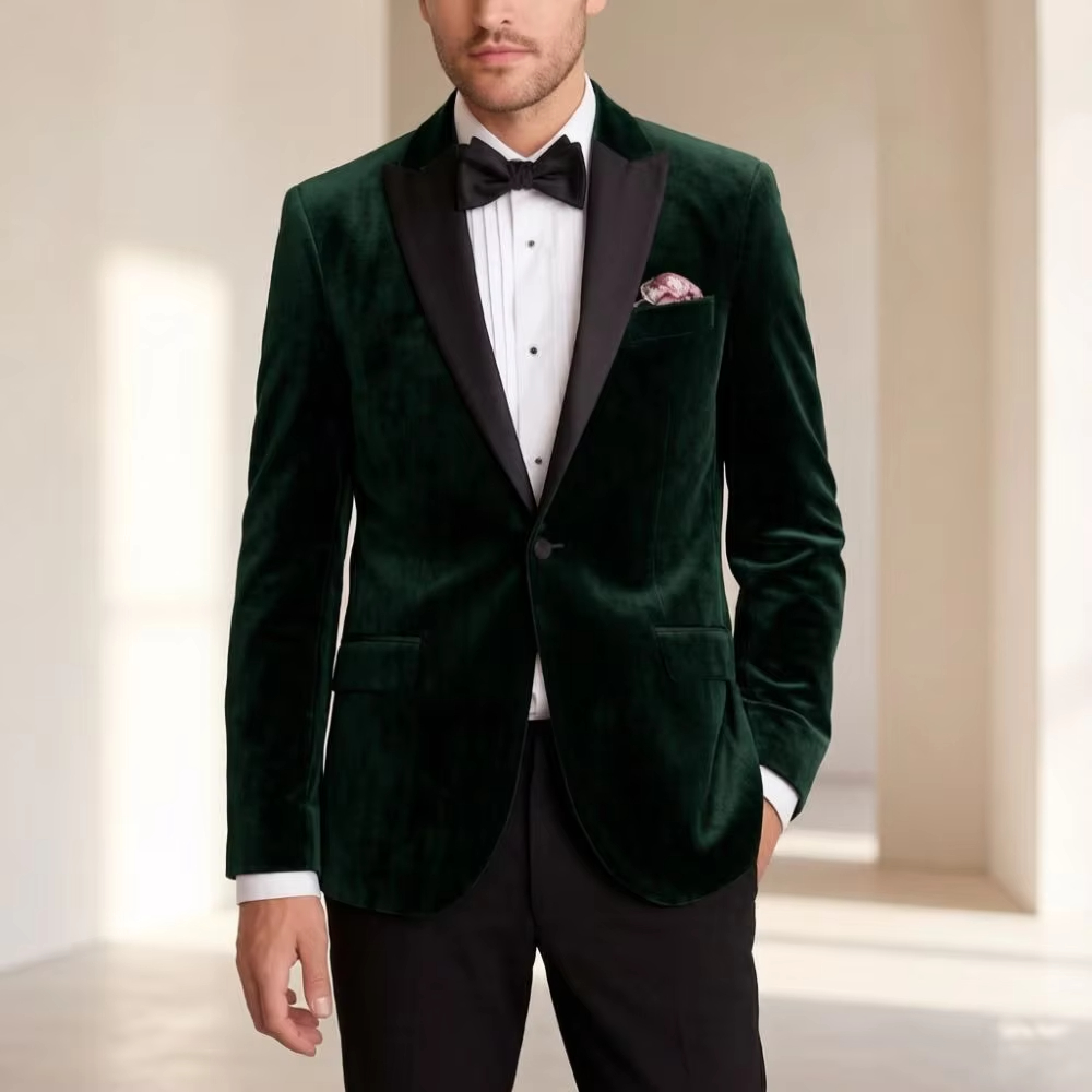 Formal Men Party Wear Jacket - Velvet Formal Suit for Men Slim