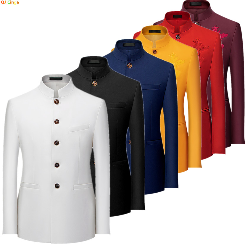 Men Formal Wear Red - 2026 Men's Chinese Style Long Sleeve