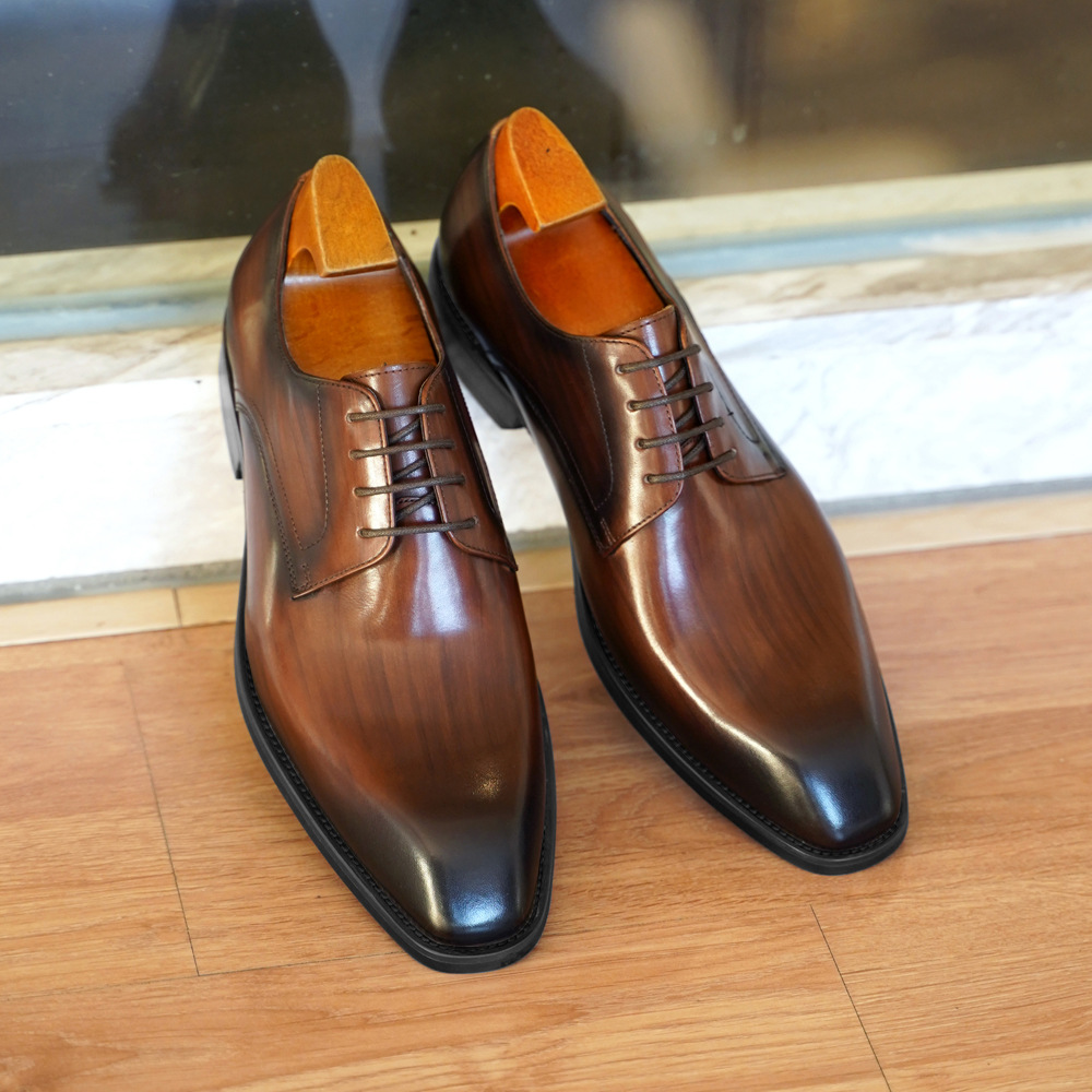 Men'S Formal Office Wear Shoes - Men's Business Casual Shoes Distressed Wood