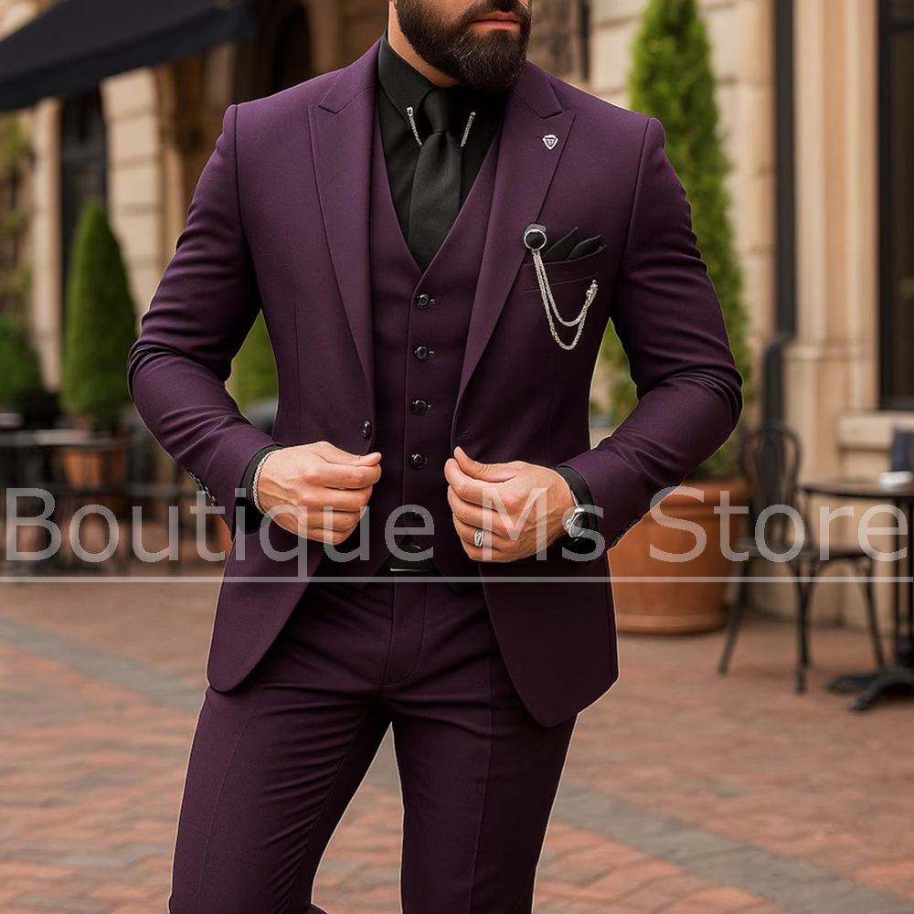 Men's 3 Piece Suit Single Brea - огляд і ціна Men Formal Party Wear Outfit