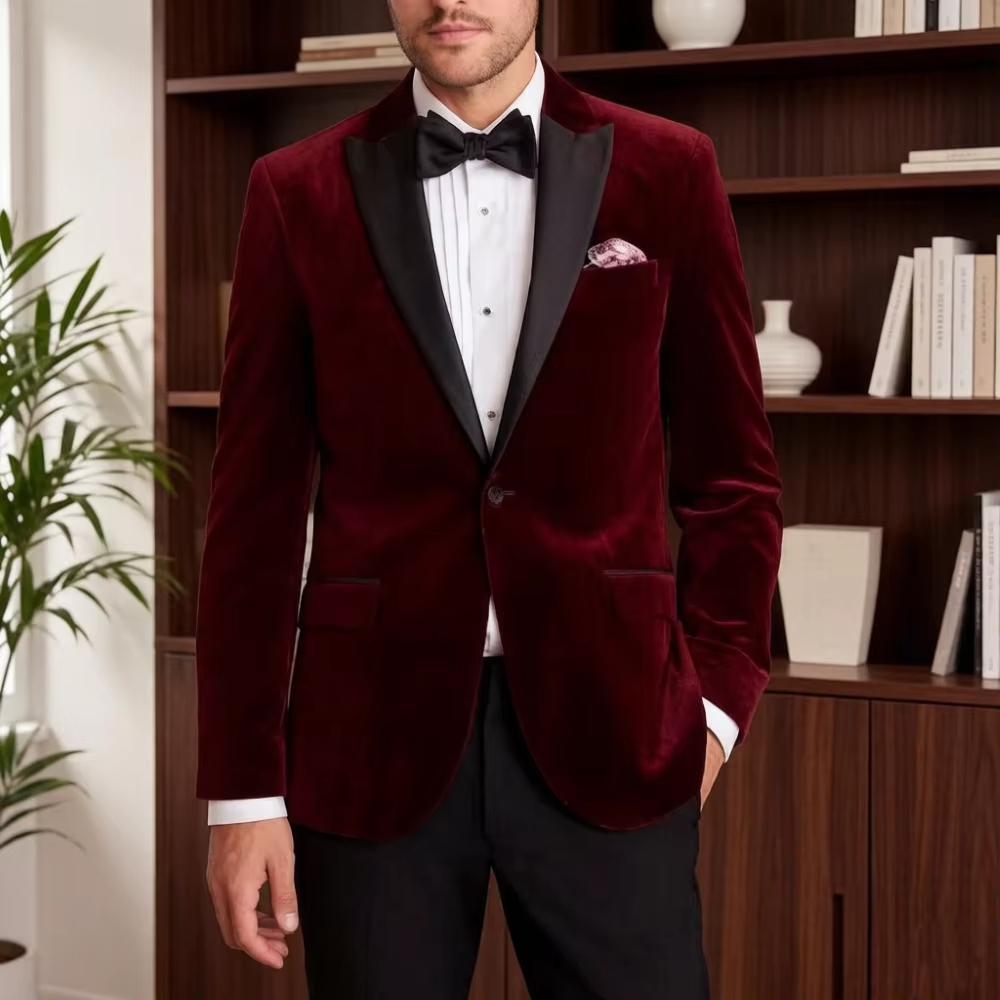 Velvet Formal Suit for Men Sli - огляд і ціна Formal Men Party Wear Jacket