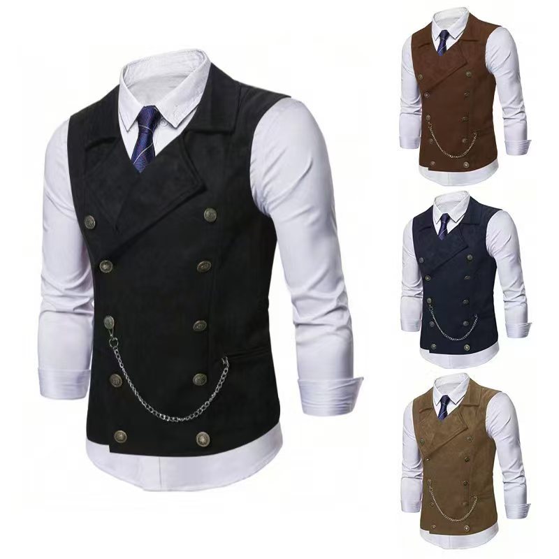 Men's Double Breasted Vest wit - огляд і ціна Men Formal Wear Vest