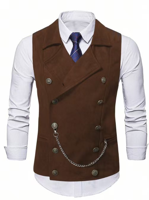 Men's Double Breasted Vest wit - огляд і ціна Men Formal Wear Vest