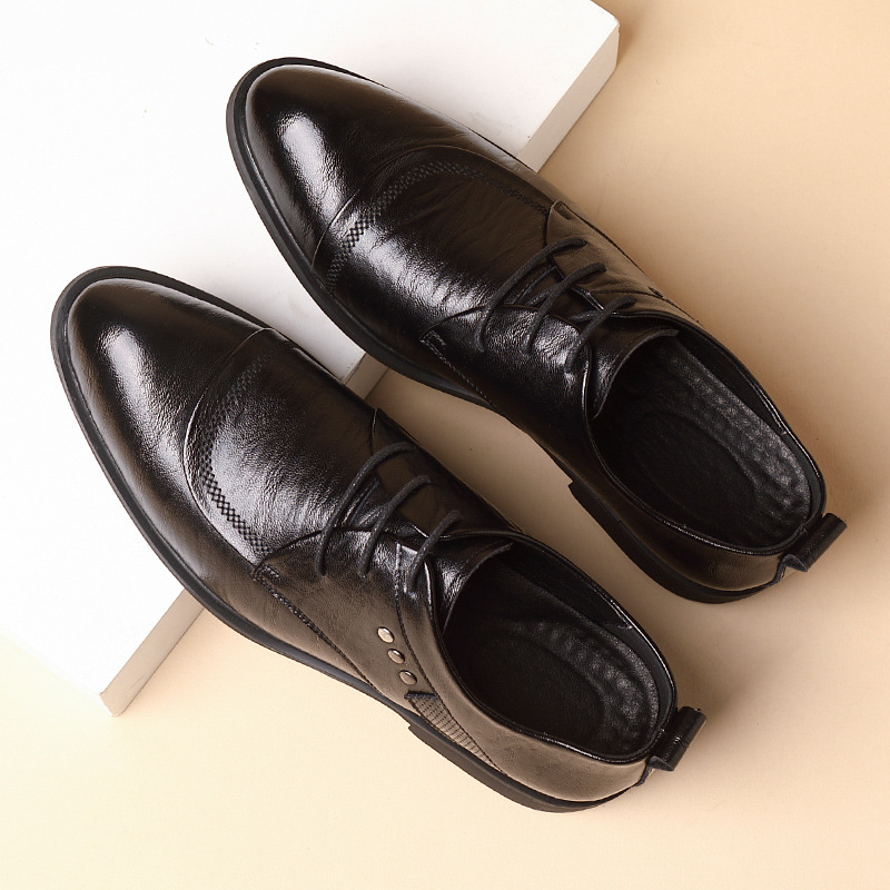 Leather Oxford Shoes With Meta - огляд і ціна Men'S Formal Office Wear Shoes