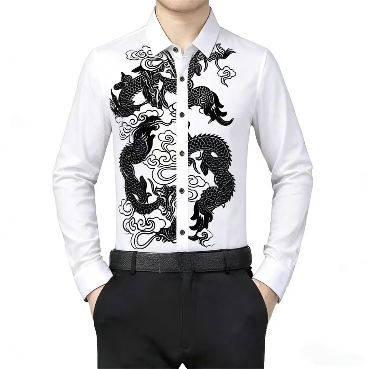 Men's Long Sleeve Shirt Chines - огляд і ціна Men Formal Party Wear Shirt