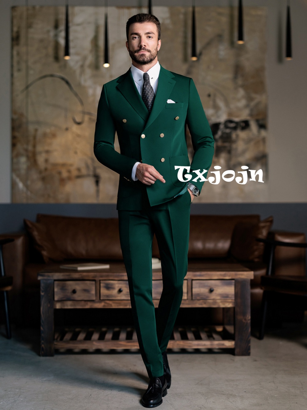 Green Formal Man Slim Fit Suit - огляд і ціна Men Formal Wear Green