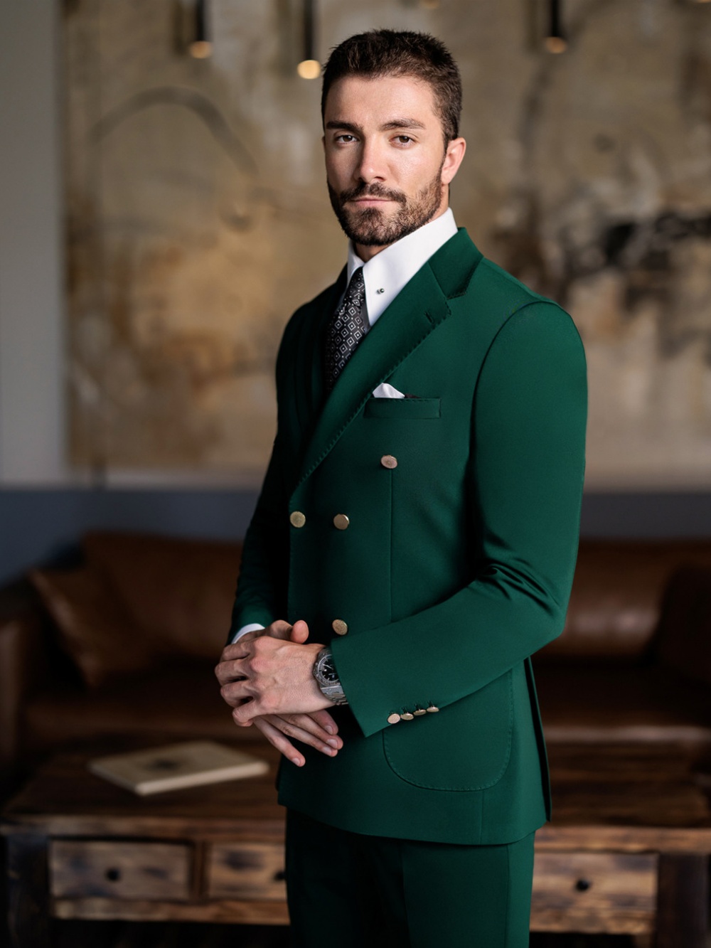 Green Formal Man Slim Fit Suit - огляд і ціна Men Formal Wear Green