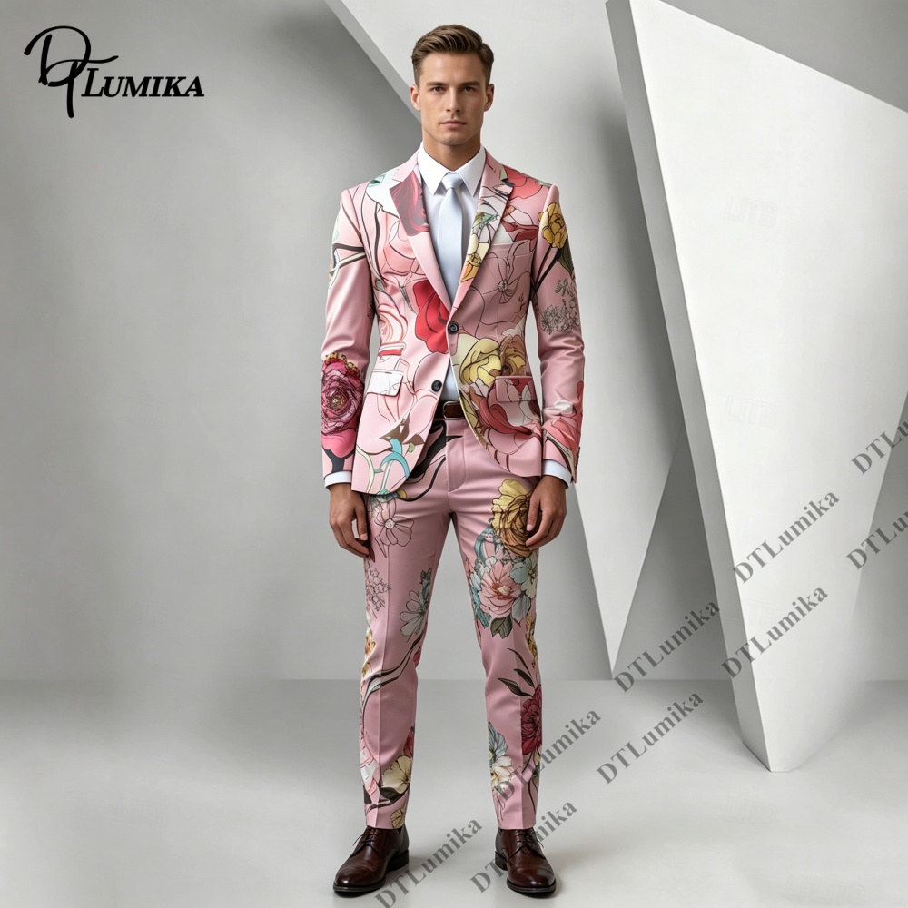 DTLumika Pink Base Floral Prin - огляд і ціна Men Formal Wear Photoshoot