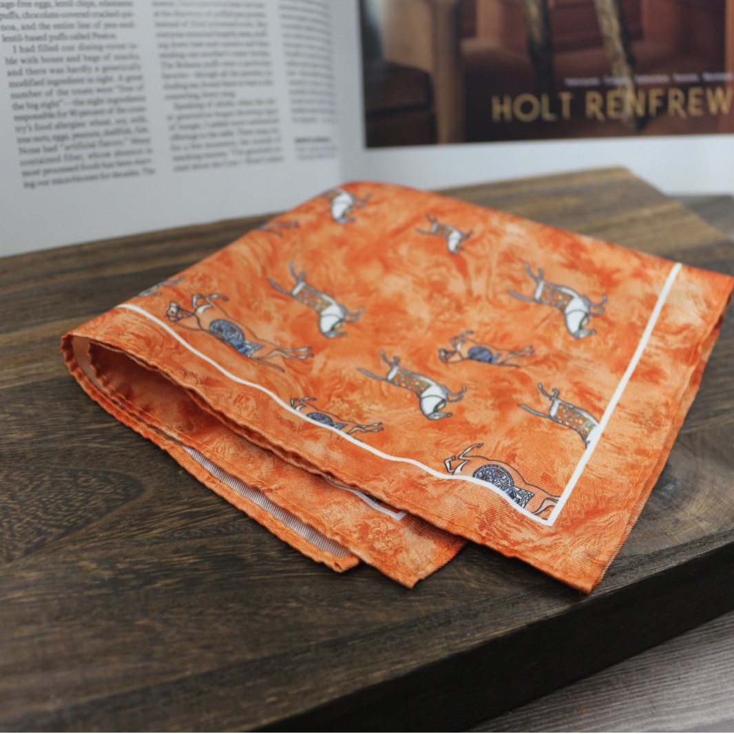 Vintage Print Pocket Square  M - огляд і ціна Men Formal Wear With Scarf