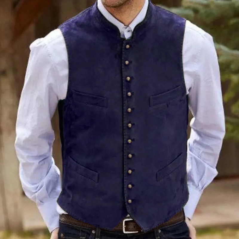 Men Vest Coffee Suede Velvet S - огляд і ціна Men Formal Wear Vest