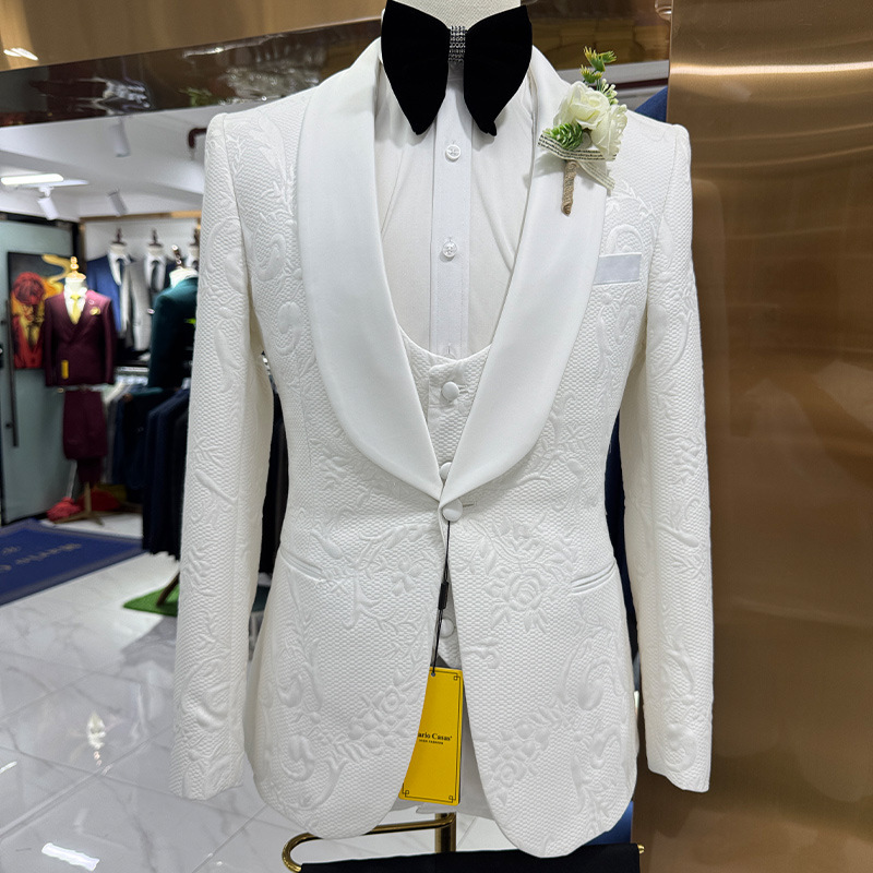 Men Wedding Suit White 3 Piece - огляд і ціна Formal Men Party Wear Jacket