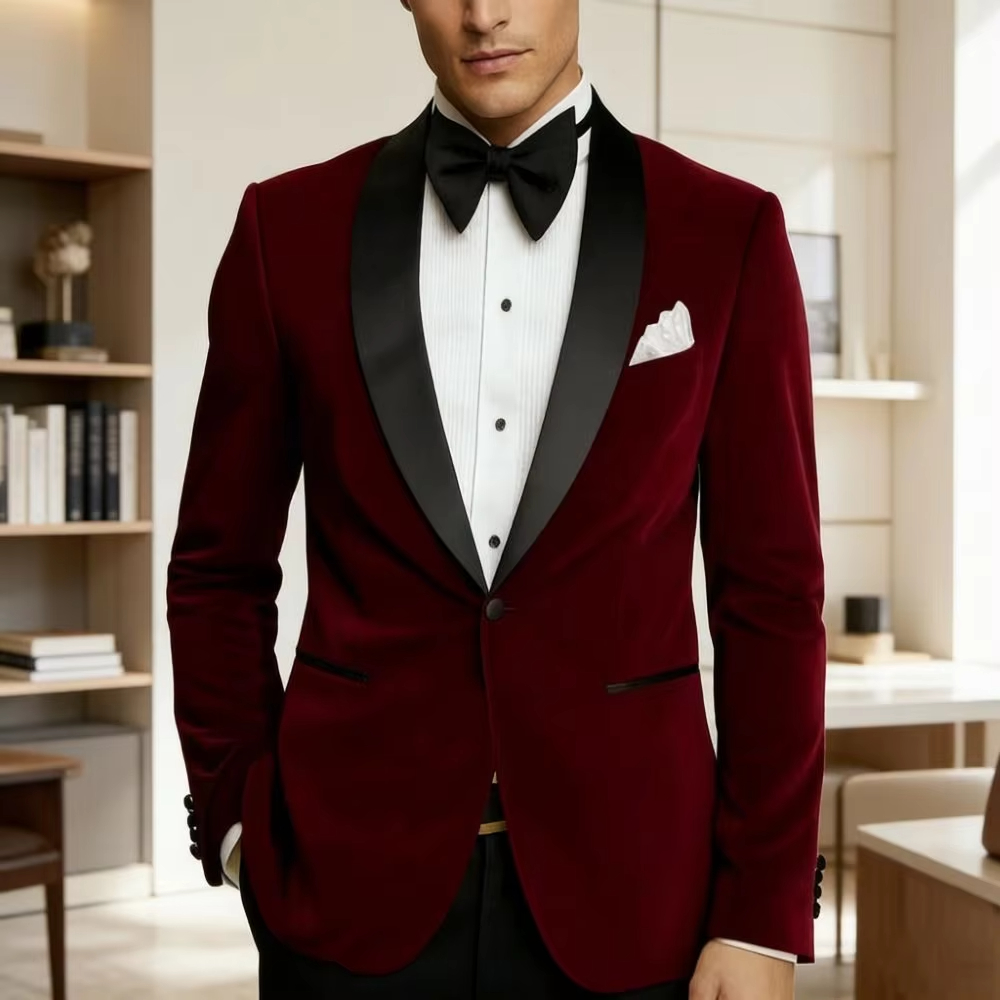 Men Velvet Blazer Slim Fit Sui - огляд і ціна Formal Men Party Wear Jacket