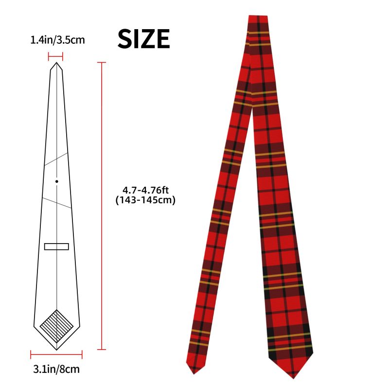 Scottish Tartan Men's Necktie  - огляд і ціна Men Formal Wear Red