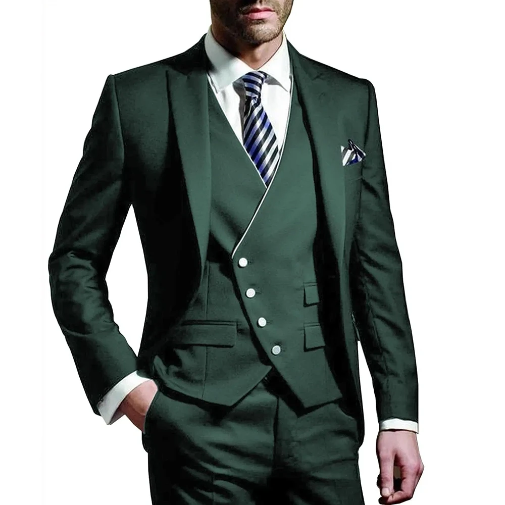 Men Suit  Army Green 3 Piece G - огляд і ціна Men Formal Wear Green