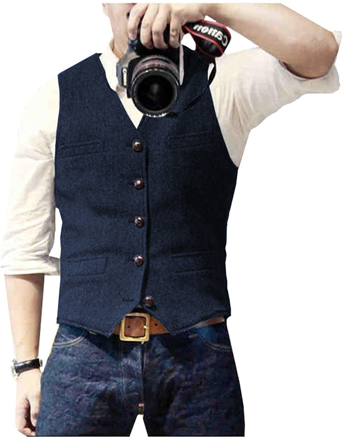 Men's Suit Vest V Neck Wool He - огляд і ціна Men Formal Wear Vest
