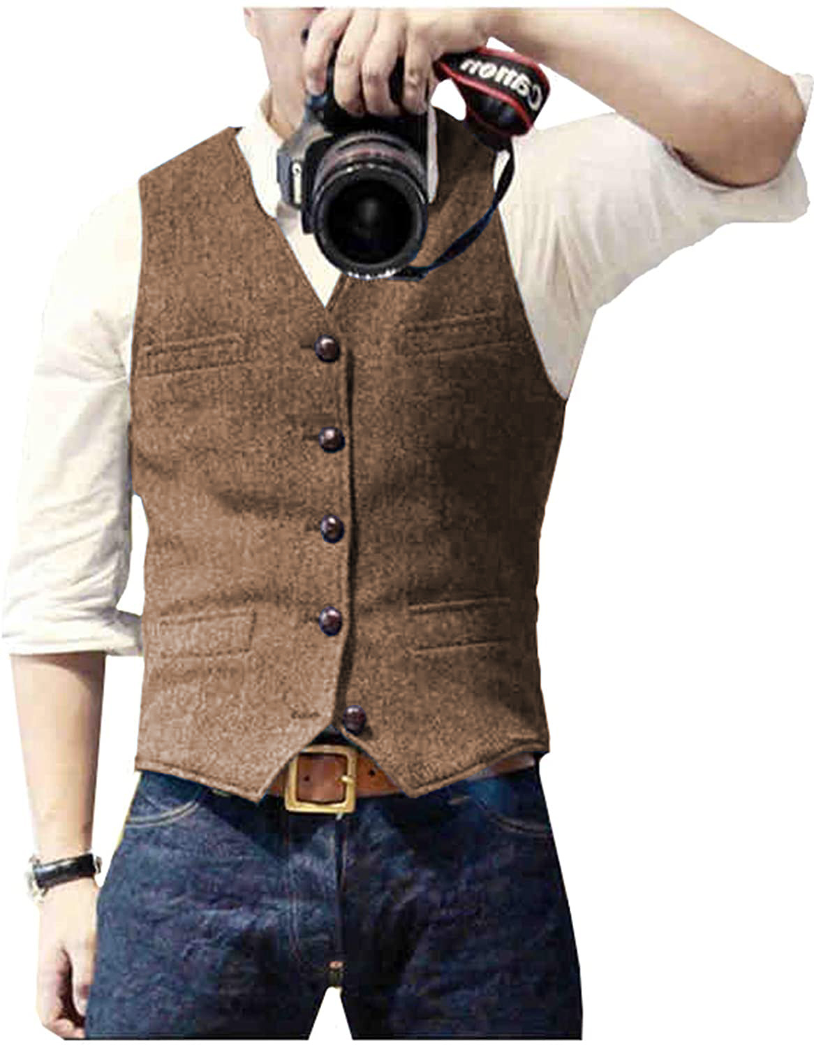 Men's Suit Vest V Neck Wool He - огляд і ціна Men Formal Wear Vest