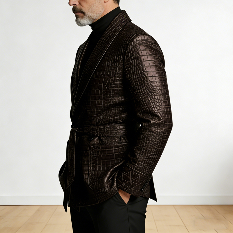  Men's Crocodile Pattern Leat - огляд і ціна Formal Men Party Wear Jacket