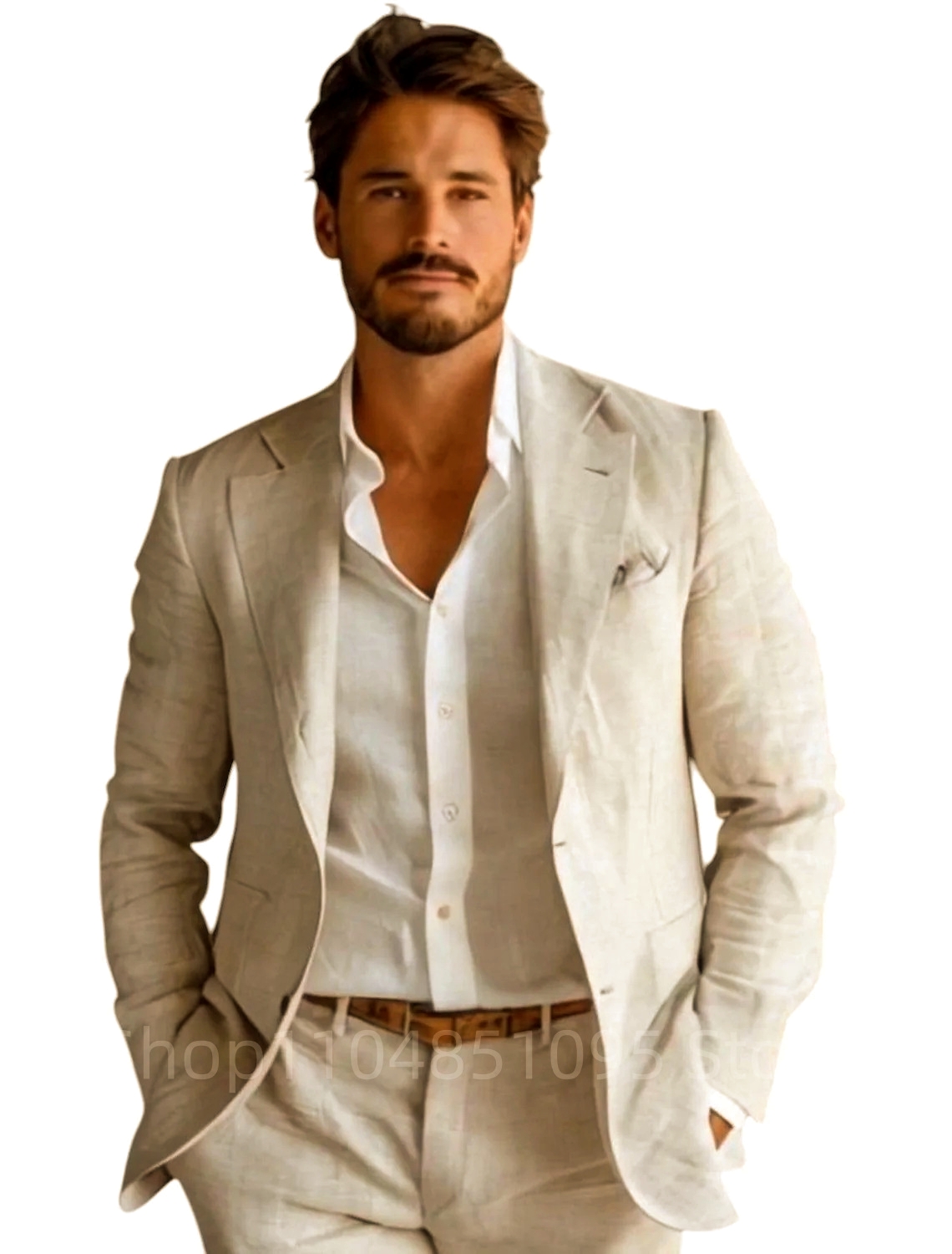 Blue Slim Fit Men's Linen Blaz - огляд і ціна Formal Men Party Wear Jacket