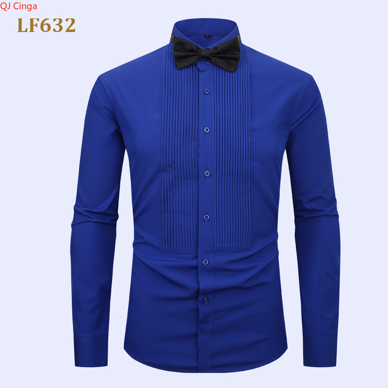 2026 New Men's White Tuxedo Sh - огляд і ціна Men Formal Party Wear Shirt