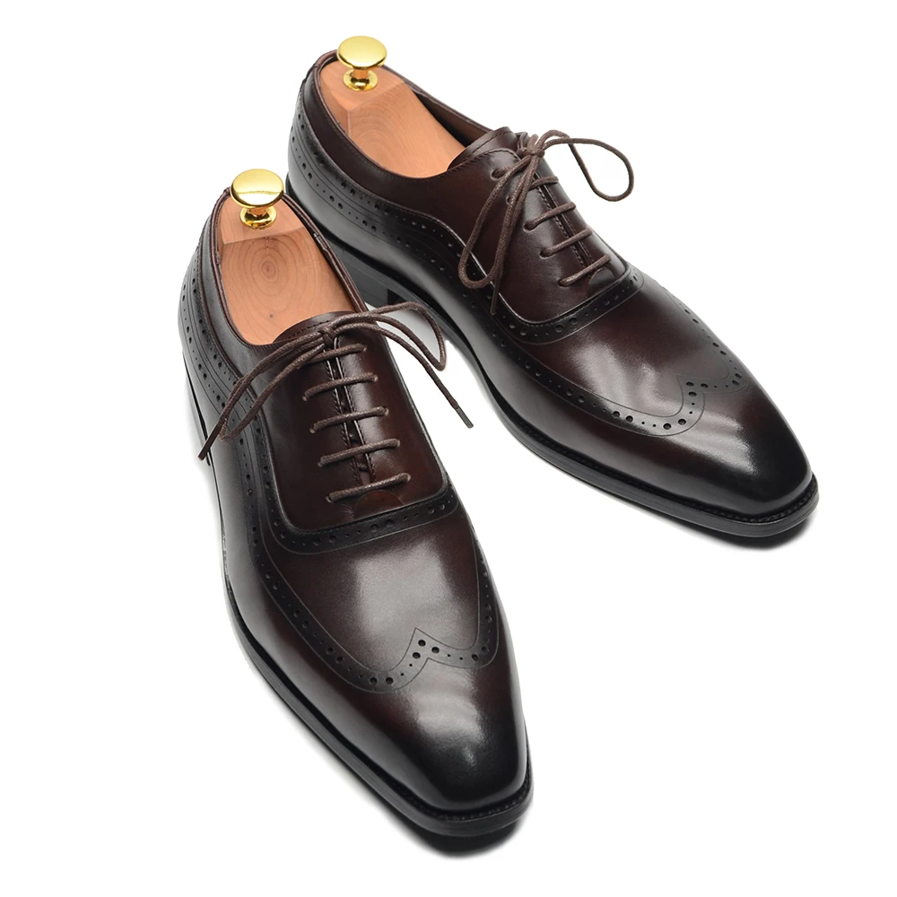 Luxury Mens Wingtip Oxford Dre - огляд і ціна Men Formal Wear Brown
