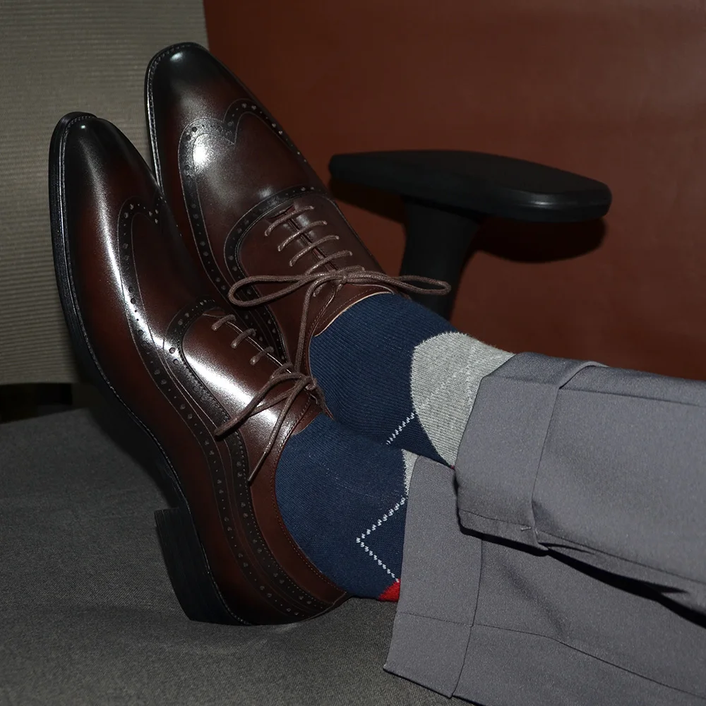 Luxury Mens Wingtip Oxford Dre - огляд і ціна Men Formal Wear Brown