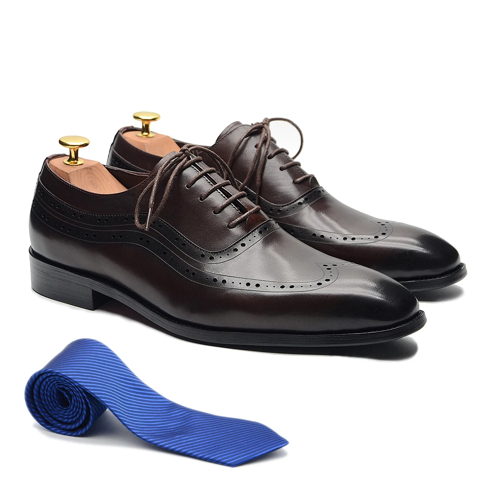 Luxury Mens Wingtip Oxford Dre - огляд і ціна Men Formal Wear Brown