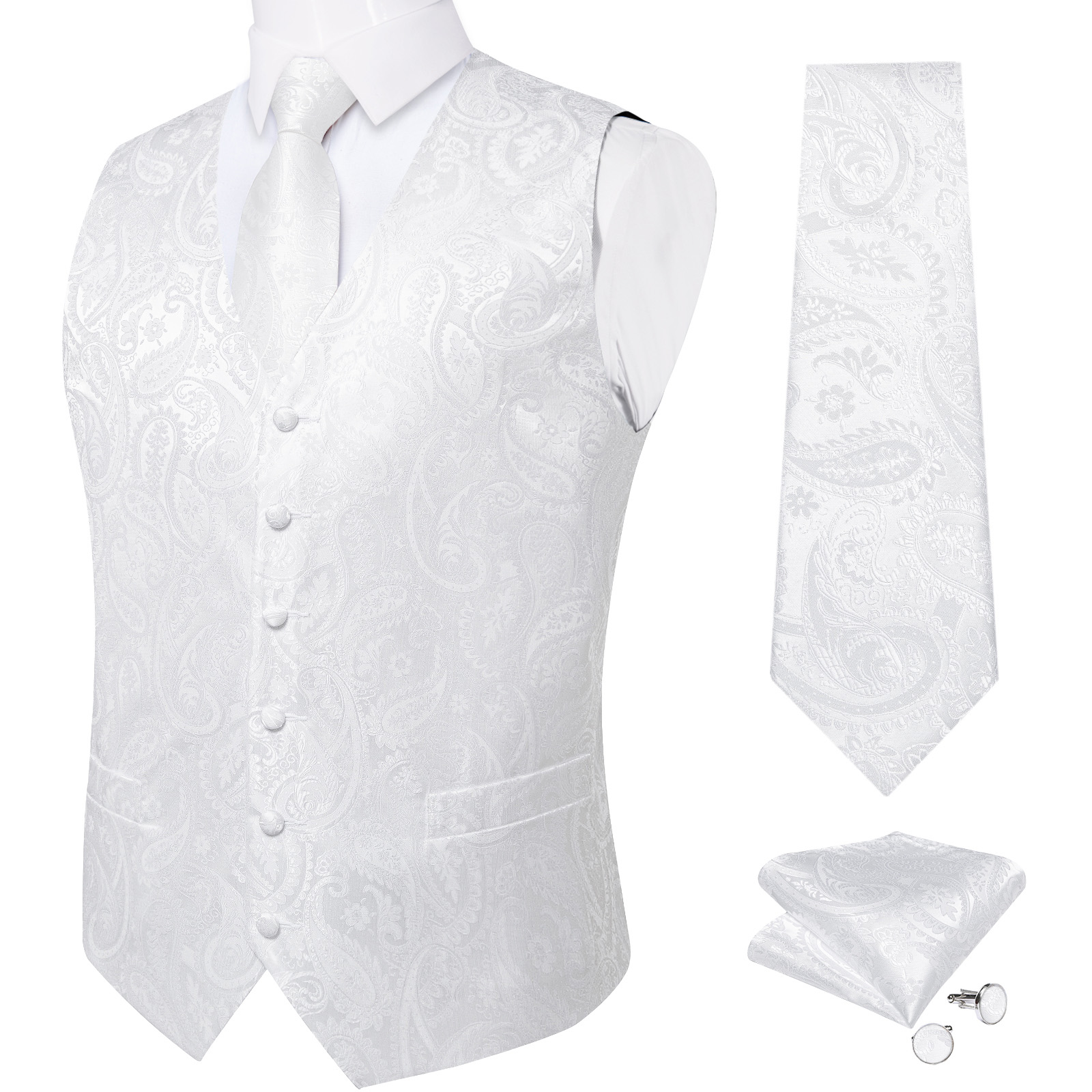 Pure White Wedding Vest for Ma - огляд і ціна Men Formal Wear Vest