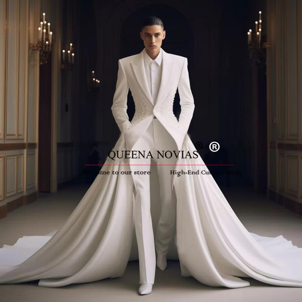 Elegant Pearls Men Suits With  - огляд і ціна Men Formal Party Wear Outfit