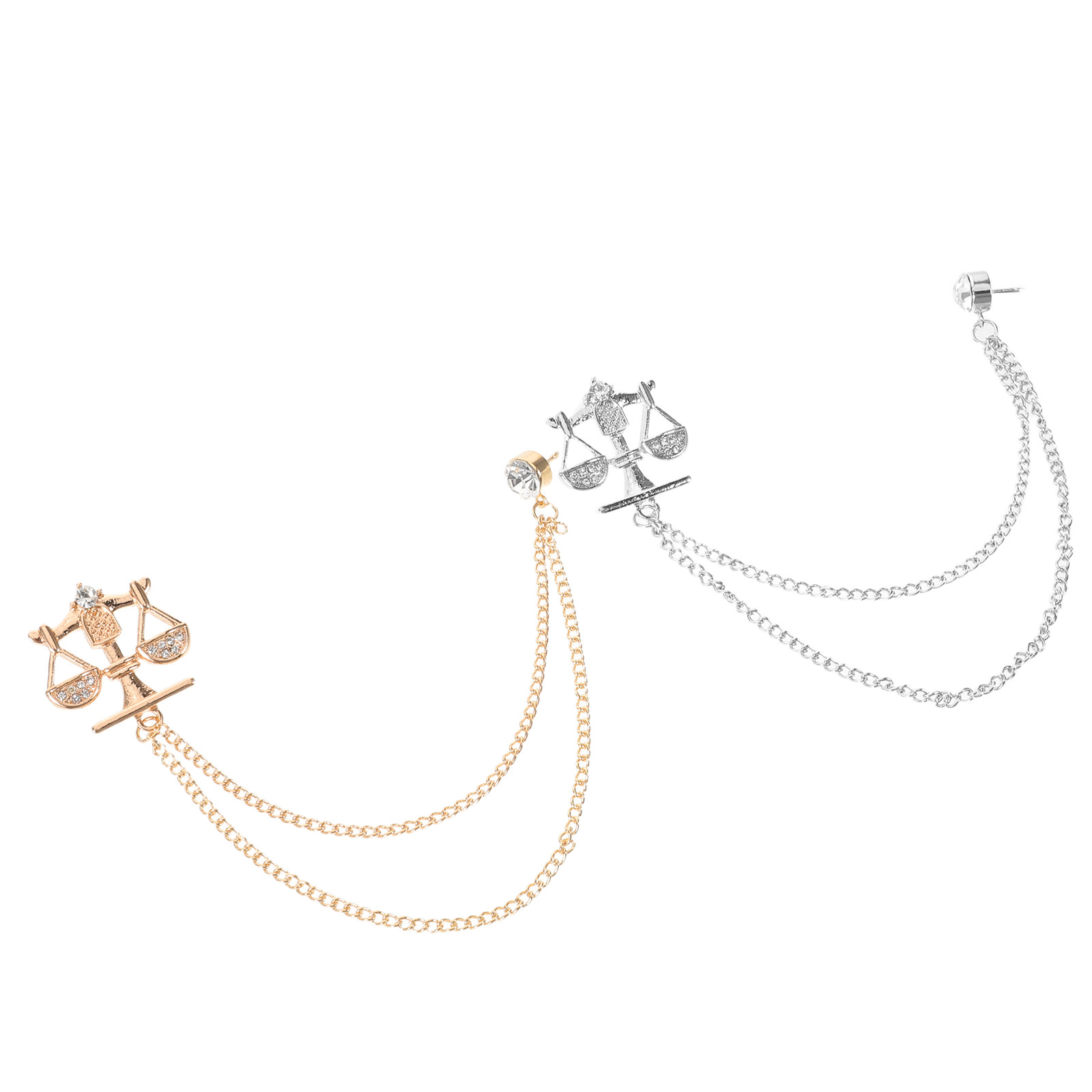 2Pcs Libra Brooch Chain Double - огляд і ціна Men Formal Wear With Scarf