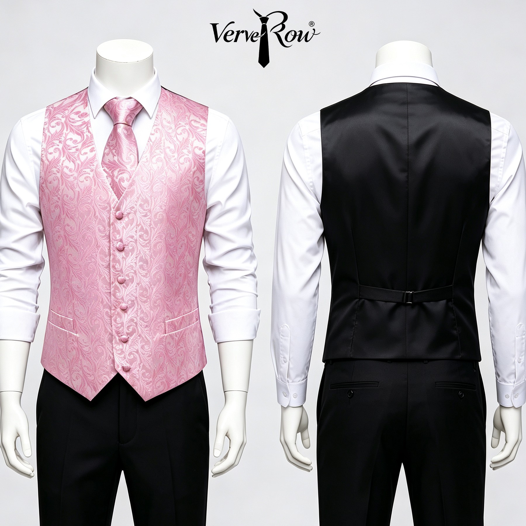 Men Pink Tie Handkerchief Thre - огляд і ціна Men Formal Wear With Tie