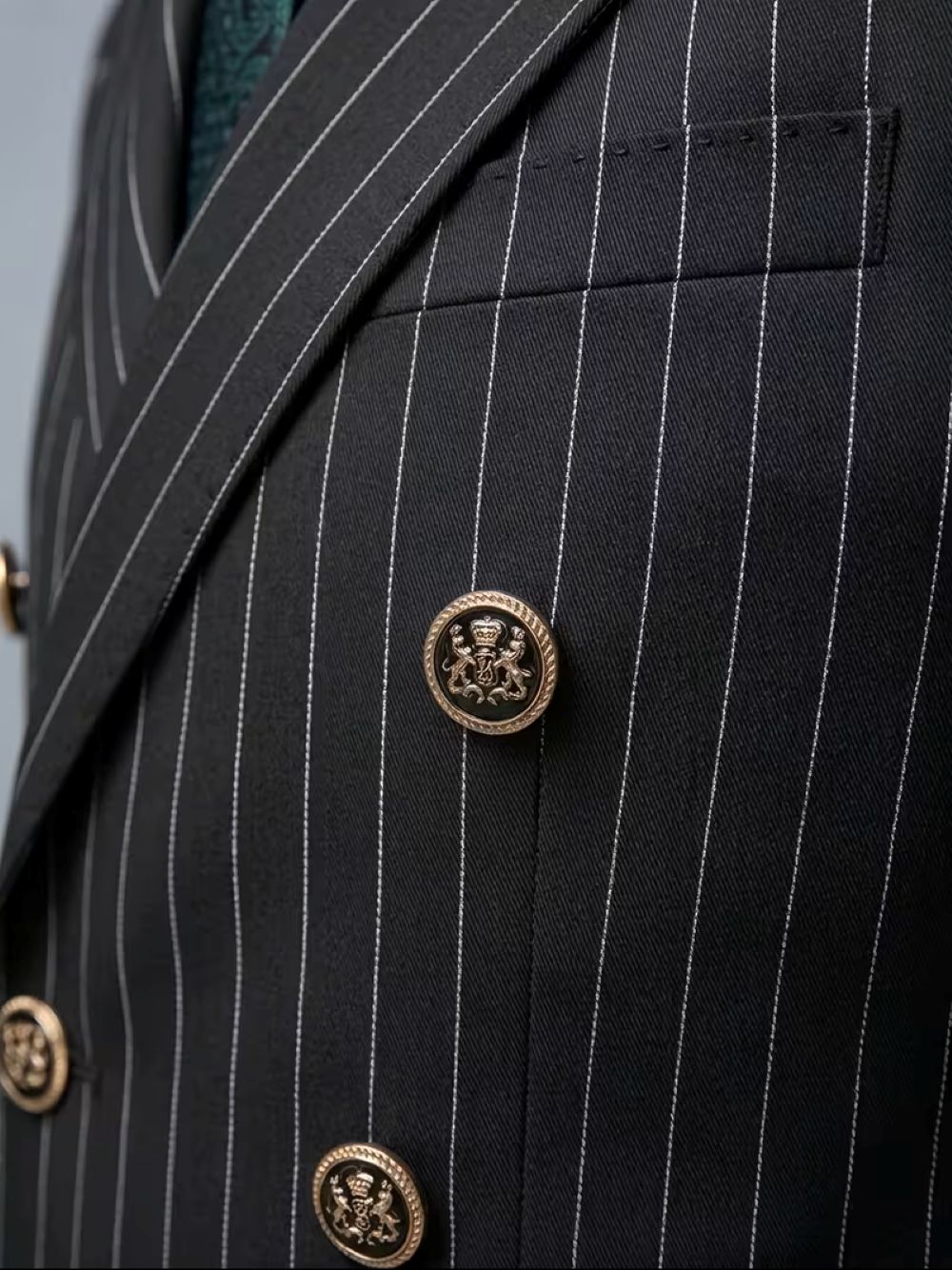  Men's Black Pinstripe Double  - огляд і ціна Formal Men Party Wear Jacket