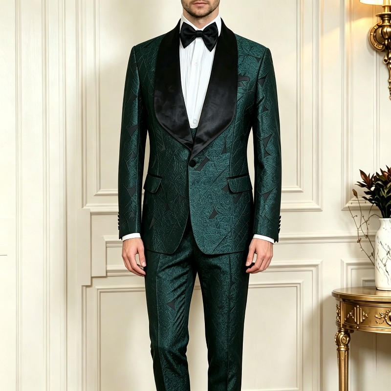 Male Wedding Prom Suit Dark Gr - огляд і ціна Men Formal Wear Green