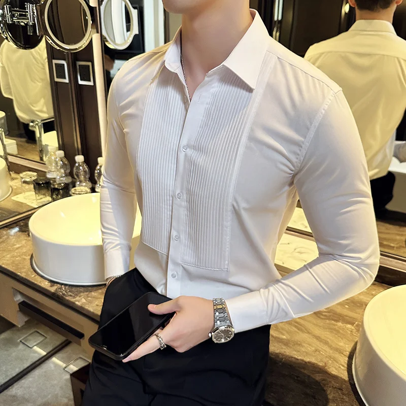 Wedding Party Wear Long Sleeve - огляд і ціна Men Formal Party Wear Shirt